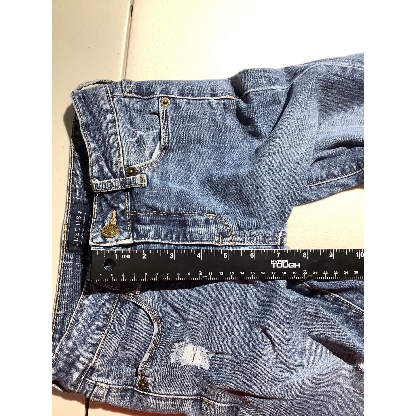 Just USA Girls Denim Blue Distressed Jeans Size 10 — Trendy, Casual, Streetwear