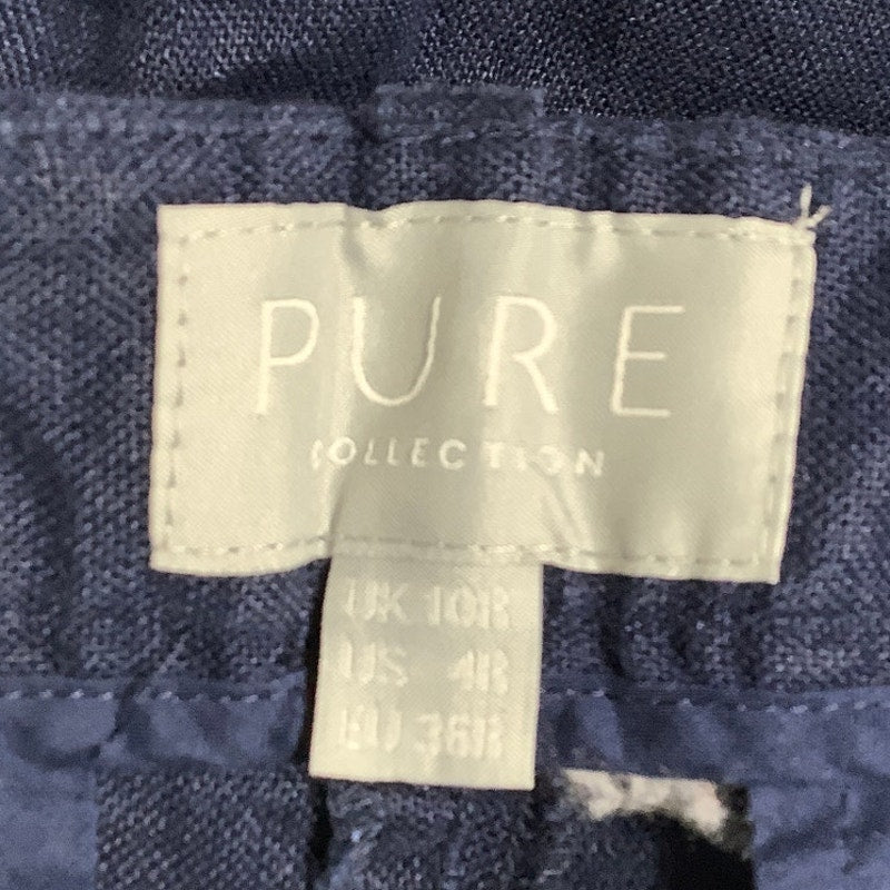 Pure Collection Navy Linen Pants, Size 10 – Classic, Minimalist, Coastal Chic