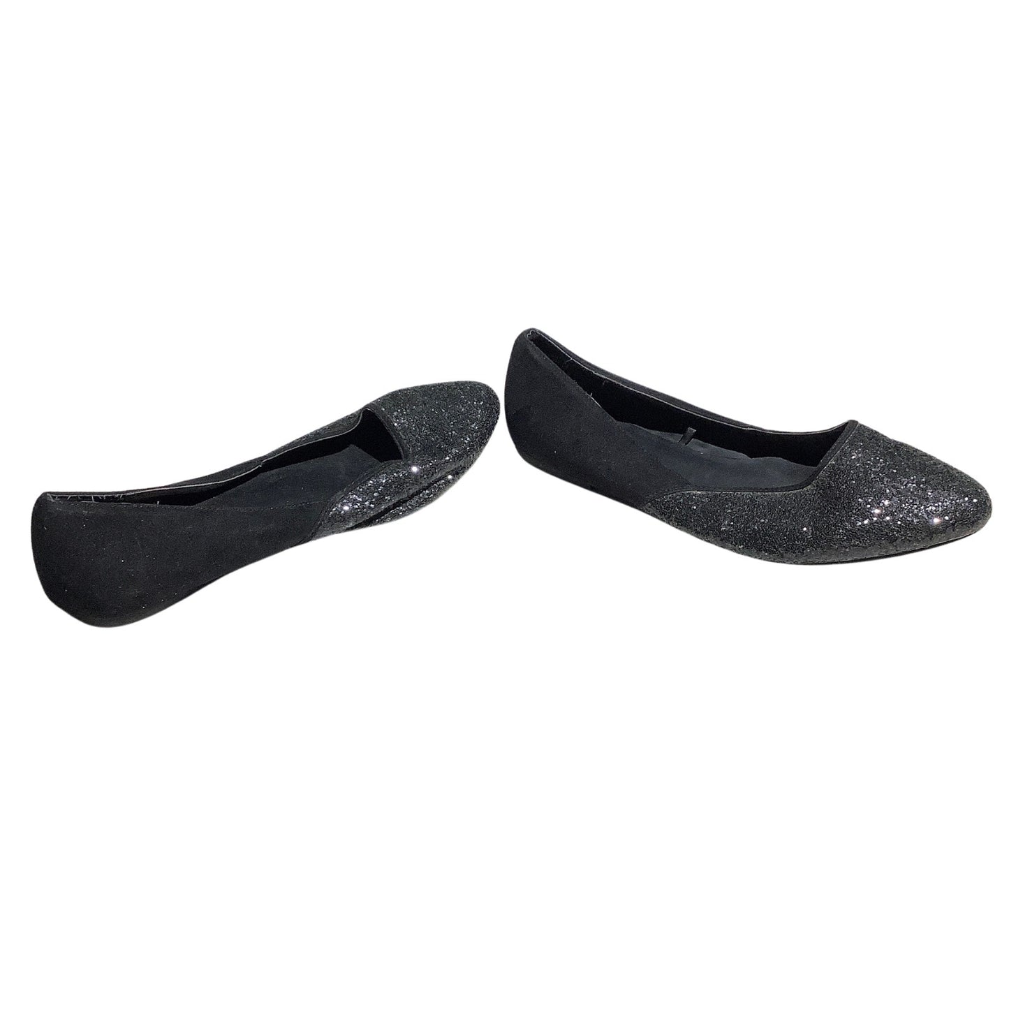 Torrid Black Glitter Ballet Flats Women’s Size 12W — Sparkle, Dressy, Comfort