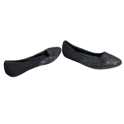 Torrid Black Glitter Ballet Flats Women’s Size 12W — Sparkle, Dressy, Comfort