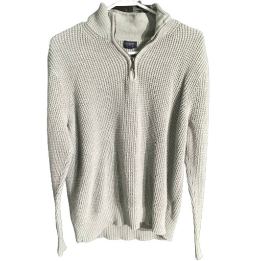 J.Crew Light Gray 1/4 Zip Sweater Size L - Classic, Preppy, Casual