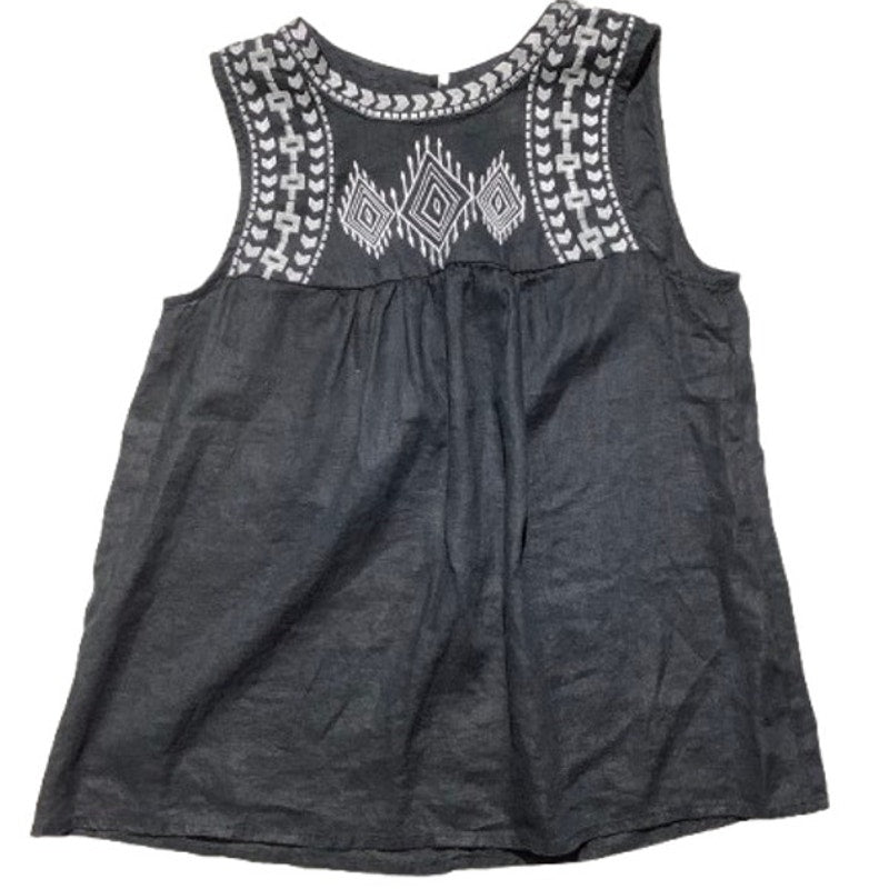 J. Crew Embroidered Sleeveless Tank Women’s 0 — Linen, Bohemian, Summer