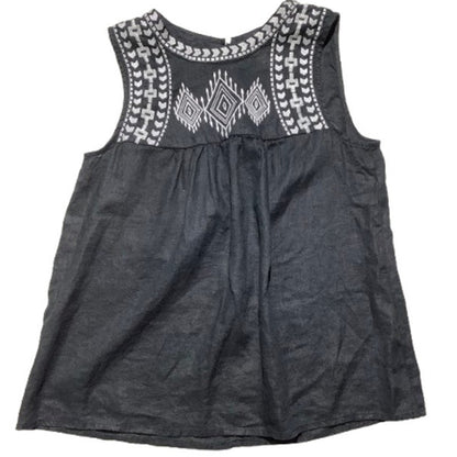 J. Crew Embroidered Sleeveless Tank Women’s 0 — Linen, Bohemian, Summer