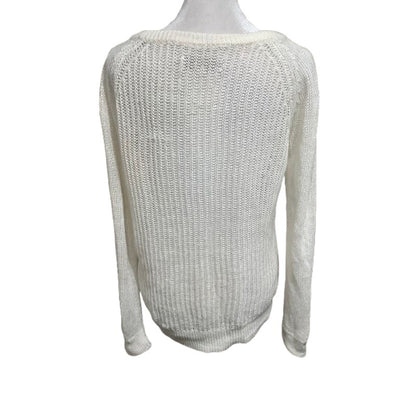 Loft Cream Linen Knit Sweater, Size S – Minimalist, Cozy, Lightweight