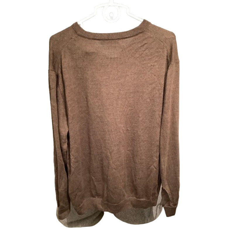 Turnbury Men's Brown Merino Wool Sweater, Size XL – Classic, Minimalist, Cozy