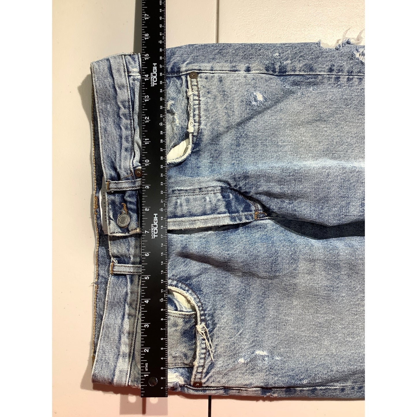 Zara Man Acid Wash Distressed Jeans Men 30 — Premium Denim, Streetwear, Raw Hem