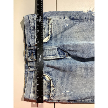 Zara Man Acid Wash Distressed Jeans Men 30 — Premium Denim, Streetwear, Raw Hem