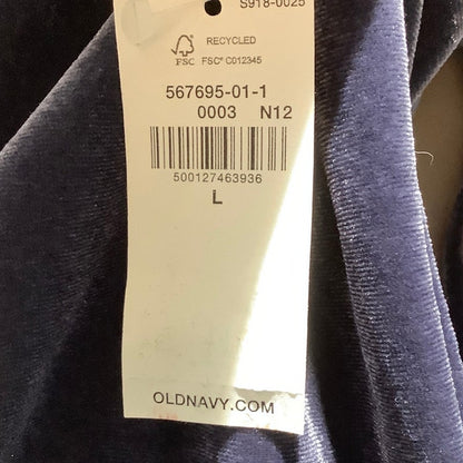 Old Navy Navy Blue Velvet Top Women’s Size L — Fitted, Classic, Soft (NWT)