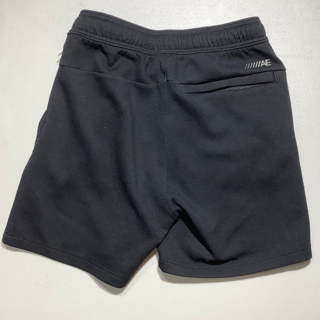 American Eagle Kid's S Black Fleece Sweat Shorts Drawstring Elastic Waist