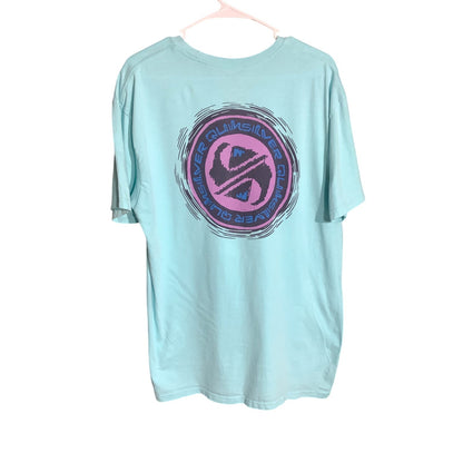 Quiksilver Men's XL Teal 100% Cotton Surf Skate Crewneck T-Shirt