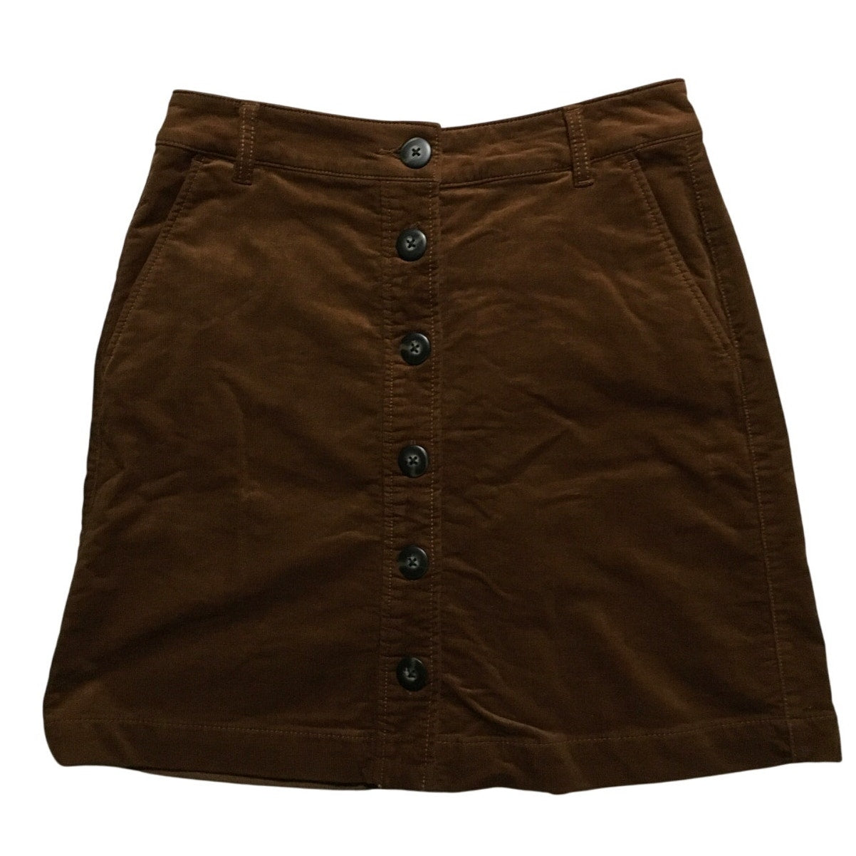 Cabi Women's Brown Skirt with Black Buttons, Size 6 – Elegant, Versatile, Chic