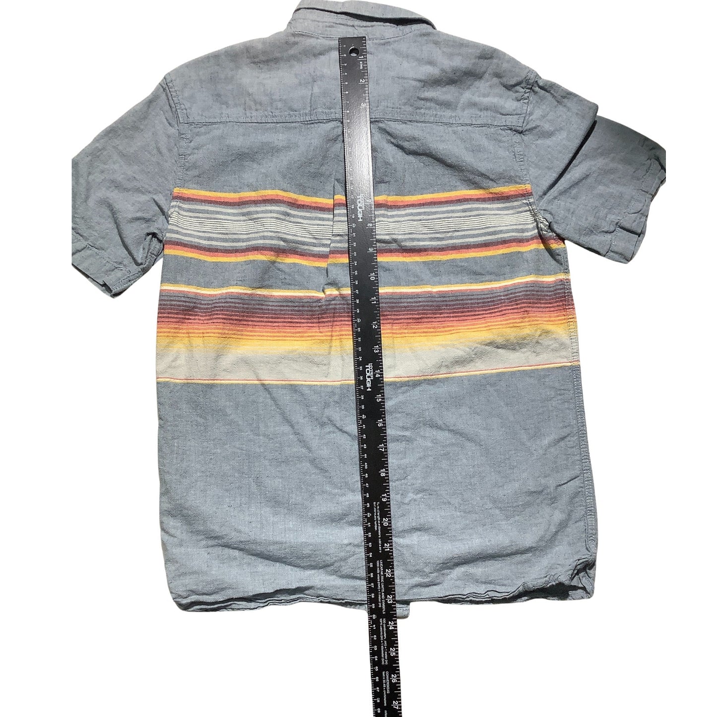 Vans Striped Button-Down Shirt Youth Size L — Short Sleeve, Collared, Casual