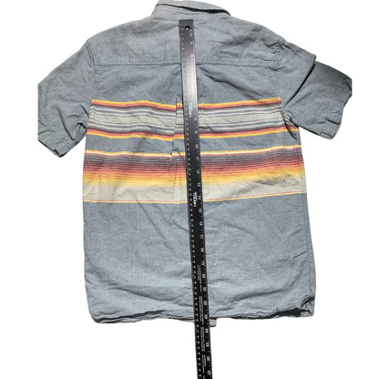 Vans Striped Button-Down Shirt Youth Size L — Short Sleeve, Collared, Casual