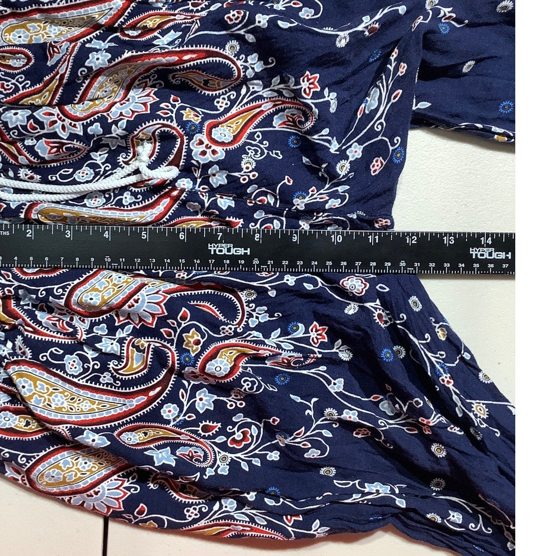 SHEIN Boho Floral Pants Women XL — Elastic Waist, Lightweight, Relaxed Fit