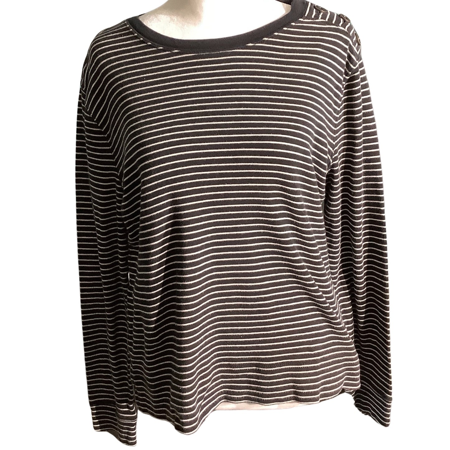 Ralph Lauren Long Sleeve Crew Neck Top Women’s Size L — Classic, Casual, Cotton
