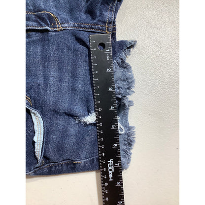 Hollister Distressed Denim Shorts Women’s 3 (26W) – Low Rise, Frayed Hem, Casual