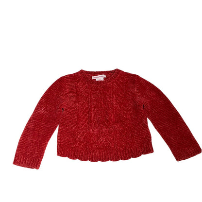 Tommy Bahama Girls' 3T Red Chenille Sweater – Soft, Cozy, Stylish