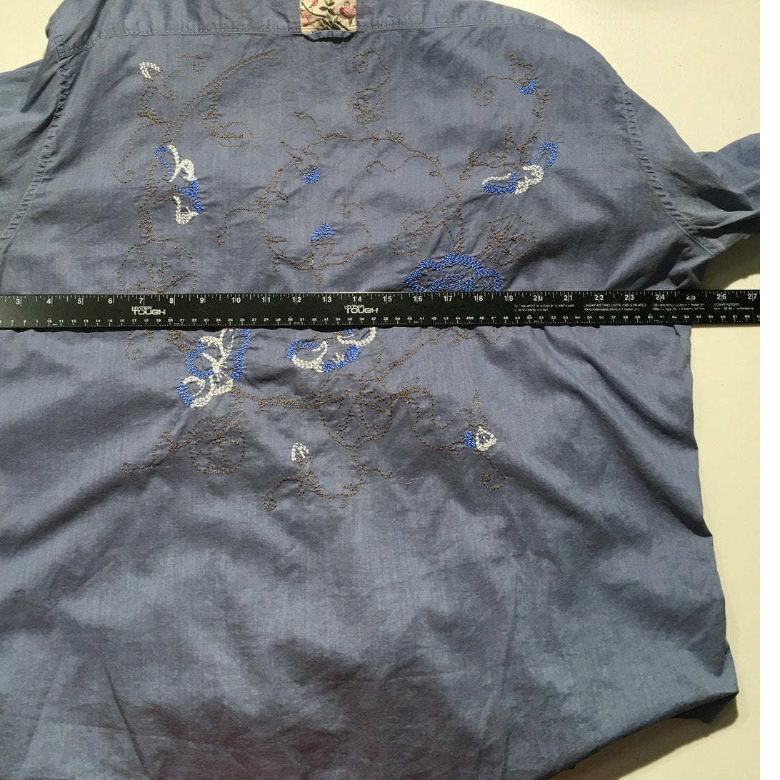 Guess Light Blue Button-Up Shirt Size XXL - Western, Cottagecore, Artsy