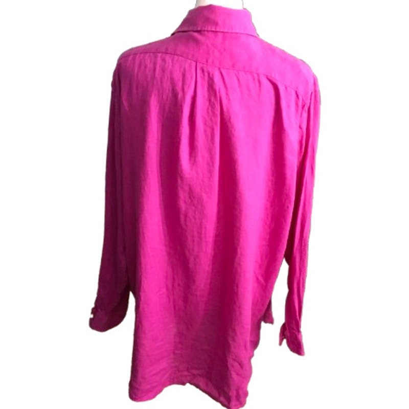 Lauren Ralph Lauren Magenta Button-Up Shirt - Classic, Preppy, Office Siren