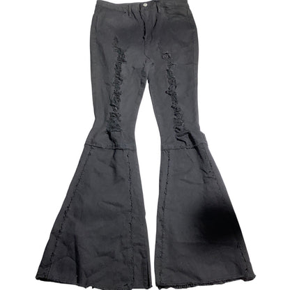 Almost Famous High Rise Flare Jeans Black Women’s 11 — Distressed, Retro, Trendy