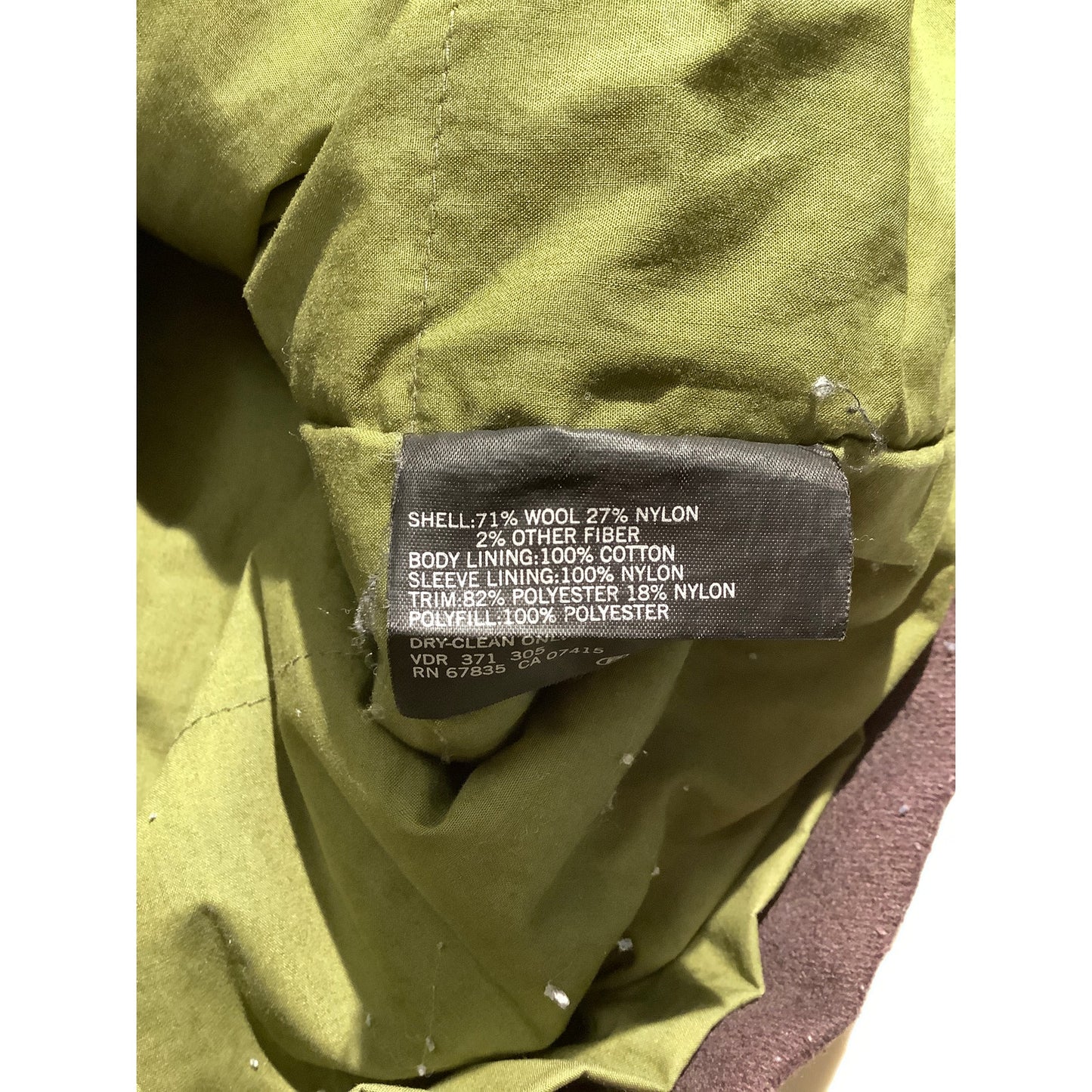 Nautica Brown Wool Blend Peacoat Men L — Full Zip, Classic, Winter Coat