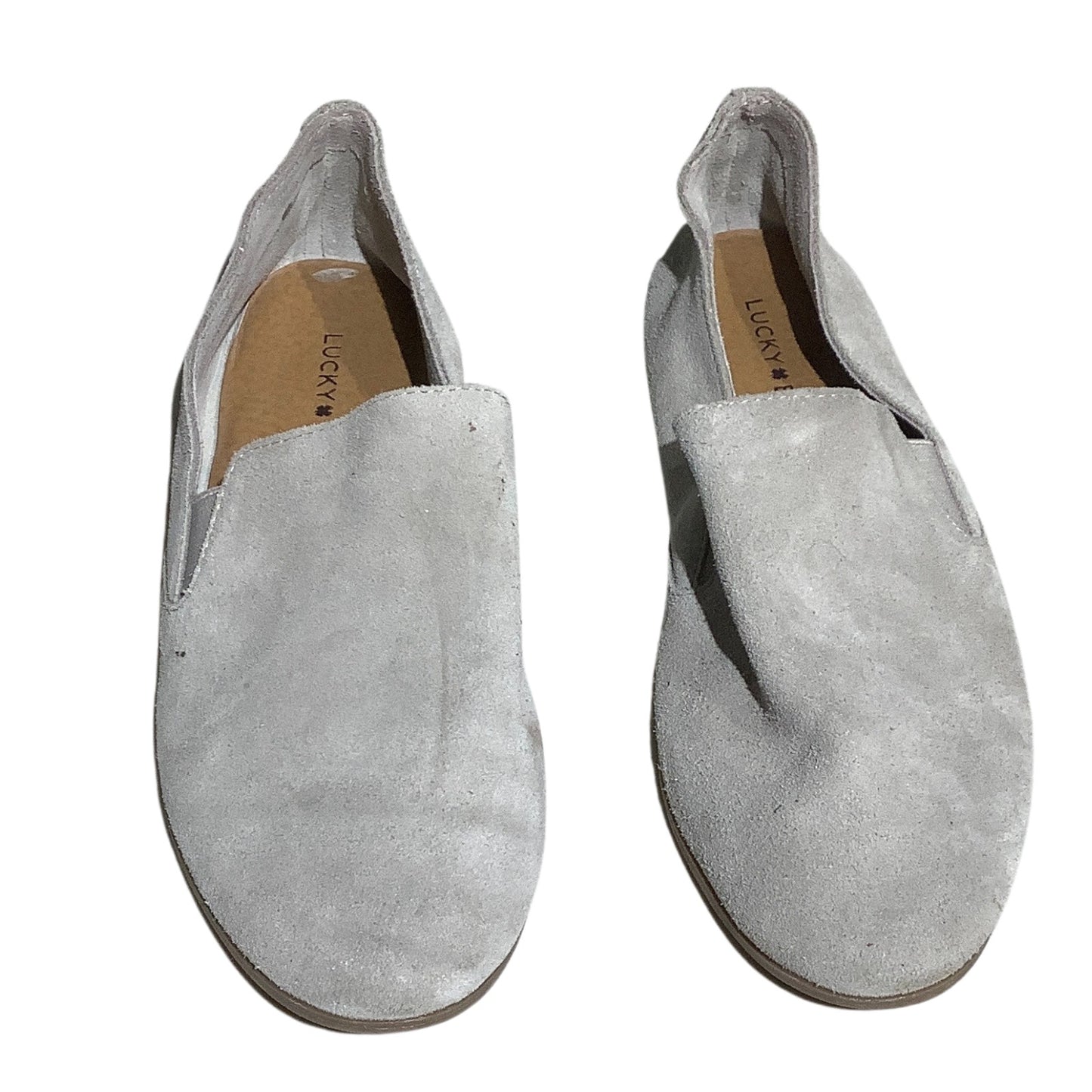 Lucky Brand Suede Slip-On Loafers Women’s Size 9M –Minimalist, Casual, Soft Gray