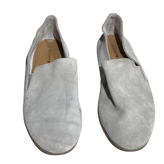 Lucky Brand Suede Slip-On Loafers Women’s Size 9M –Minimalist, Casual, Soft Gray