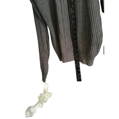 Cotton Traders Dark Gray Knit Sweater Size XL Vintage 90s Classic Grandpa Core