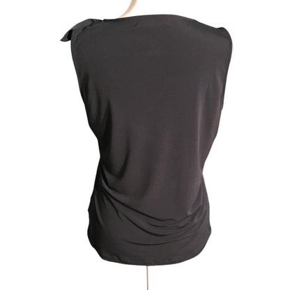Ellen Tracy Ruffle V-Neck Top M - Feminine, Elegant, Coquette