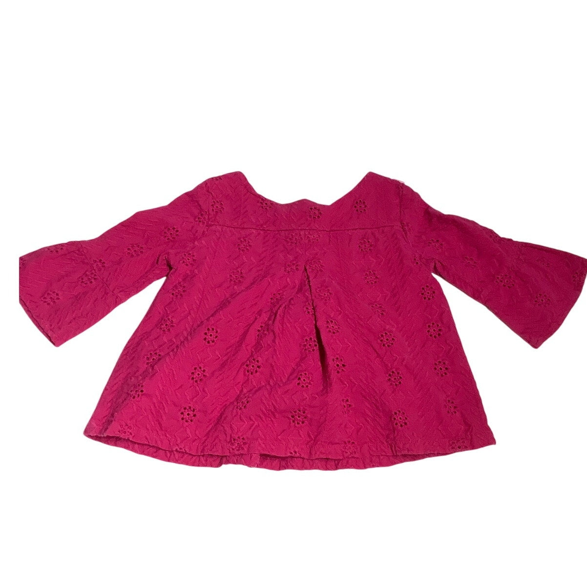 Genuine Kids by OshKosh Pink Eyelet Bell Sleeve Top 5T Boho, Cottagecore, Girly