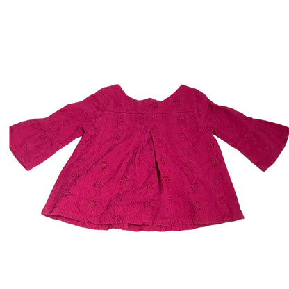 Genuine Kids by OshKosh Pink Eyelet Bell Sleeve Top 5T Boho, Cottagecore, Girly