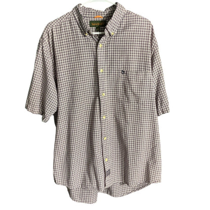 Timberland Men's XL Purple White Checkered Plaid Long Sleeve Button Down