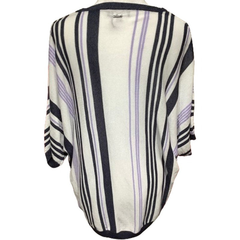 DKNY Striped Short Sleeve Top - Size M, Modern, Chic, Casual