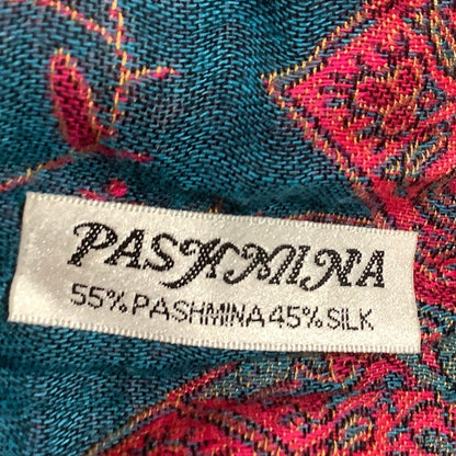 Pashmina Silk Blend Embroidered Shawl 70"x26" - Boho, Elegant, Vintage