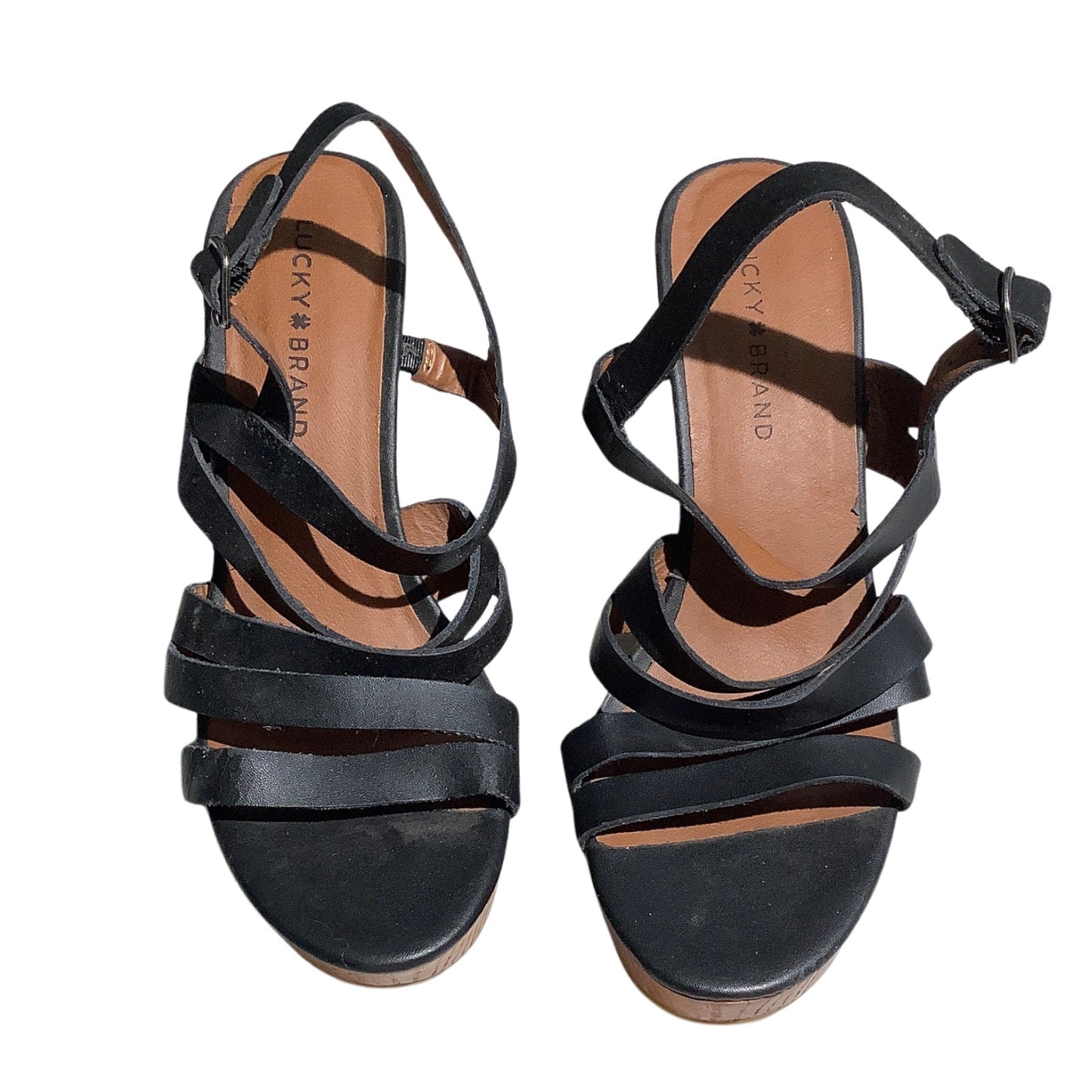 Lucky Brand Larinaa Platform Wedge Sandals Women’s 9M— Strappy, Platform, Casual