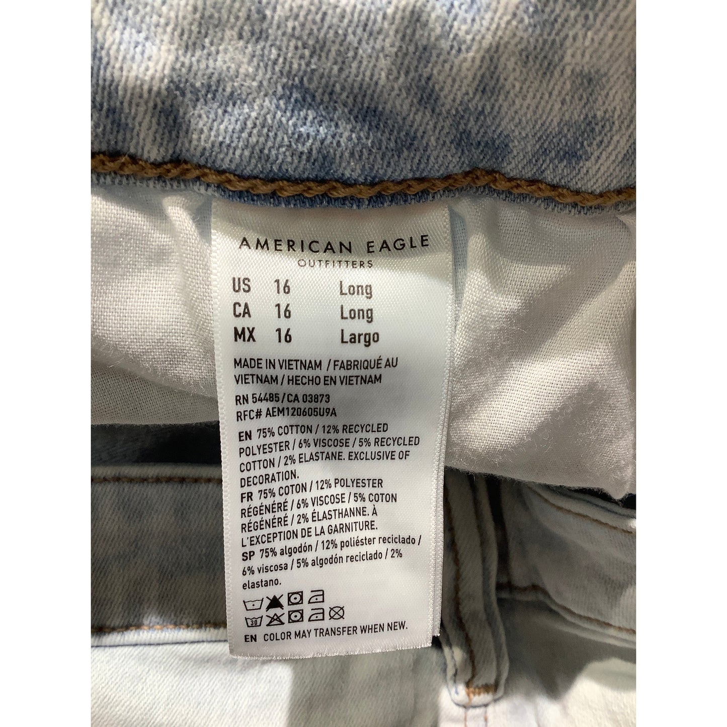 American Eagle Super Jegging Women’s Size 16 Long — Stretch, Denim, Skinny Fit