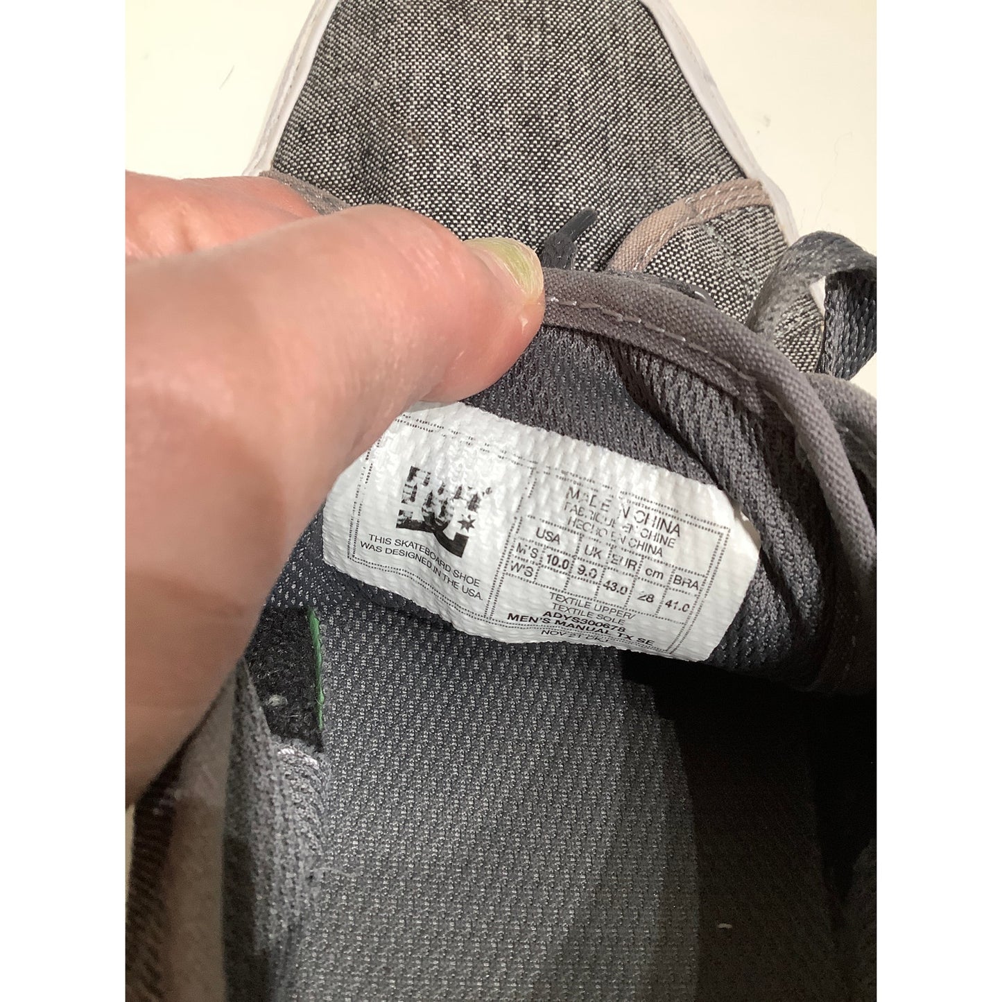 DC Grey Skateboarding Shoes Size 10 Men's – Skater, Streetwear, Casual