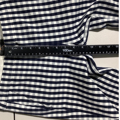 J.Crew Navy White Gingham Pants Women 4 — Martie Fit, Stretch, Classic