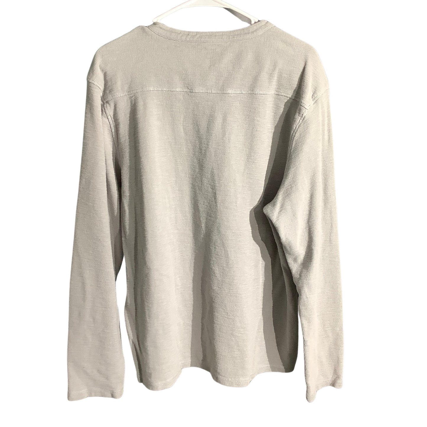AllSaints Gray Thermal Henley Shirt Men’s XXL — Minimalist, Grunge, Casual