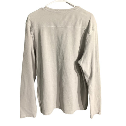 AllSaints Gray Thermal Henley Shirt Men’s XXL — Minimalist, Grunge, Casual