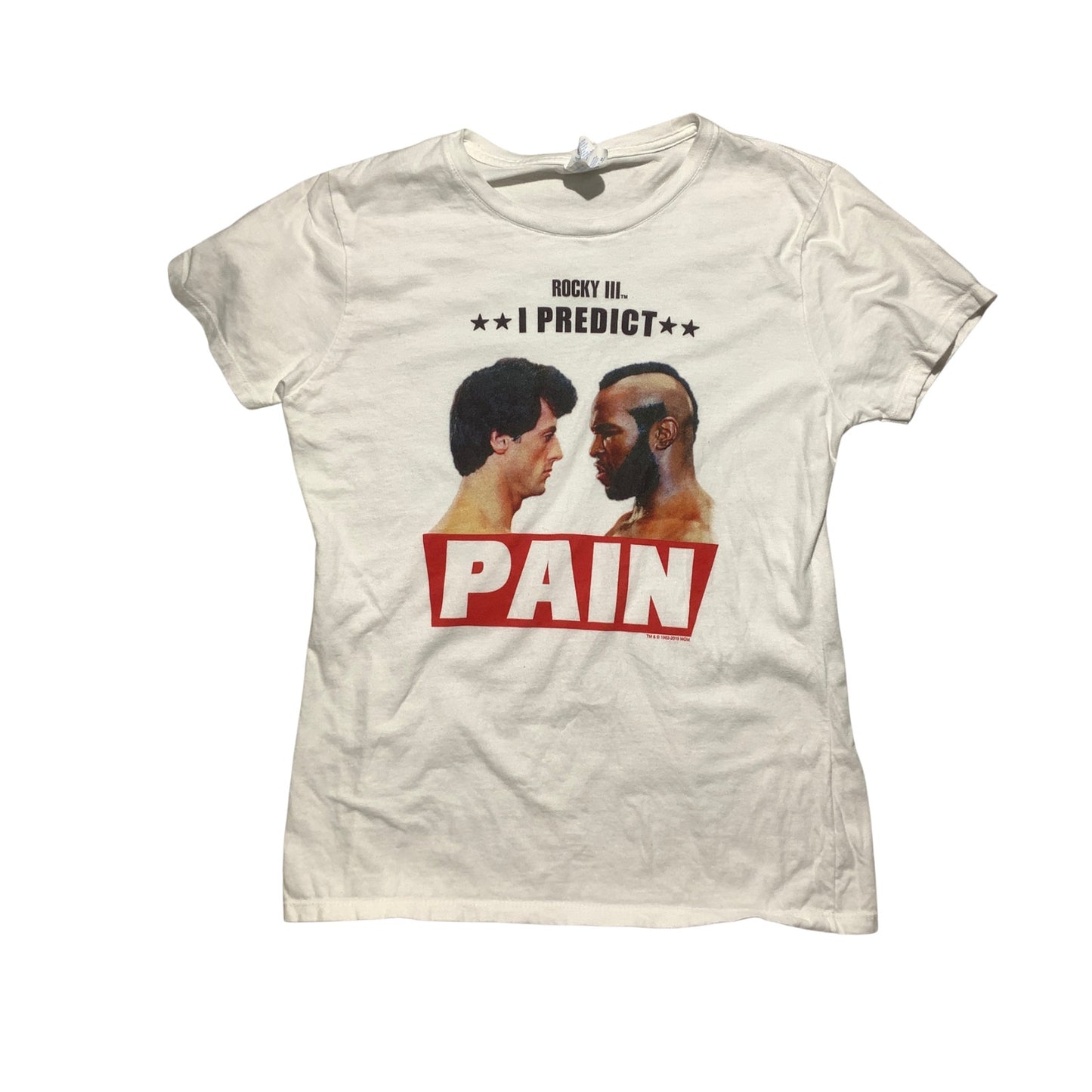 Port & Company Rocky III “I Predict Pain” T-Shirt Size M — Movie, Graphic, Retro