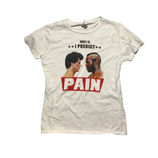 Port & Company Rocky III “I Predict Pain” T-Shirt Size M — Movie, Graphic, Retro