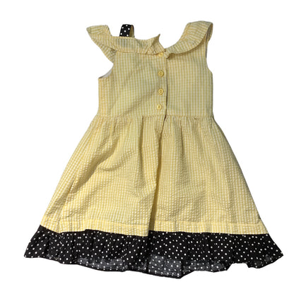 Rare Editions Bumble Bee Dress Girls Size 5 — Polka Dot, Ruffle, Summer