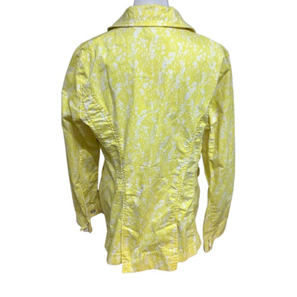 Cabi Yellow and White Button-Up Jacket Medium - Preppy, Spring, Streetwear