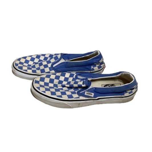Vans Blue Checkered Slip-Ons Size Men’s 6.5 / Women’s 8– Skater, Y2K, Streetwear