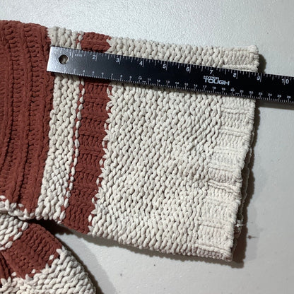 POL Oversized Knit Hoodie Sweater Women S/M — Chunky, Colorblock, Boho