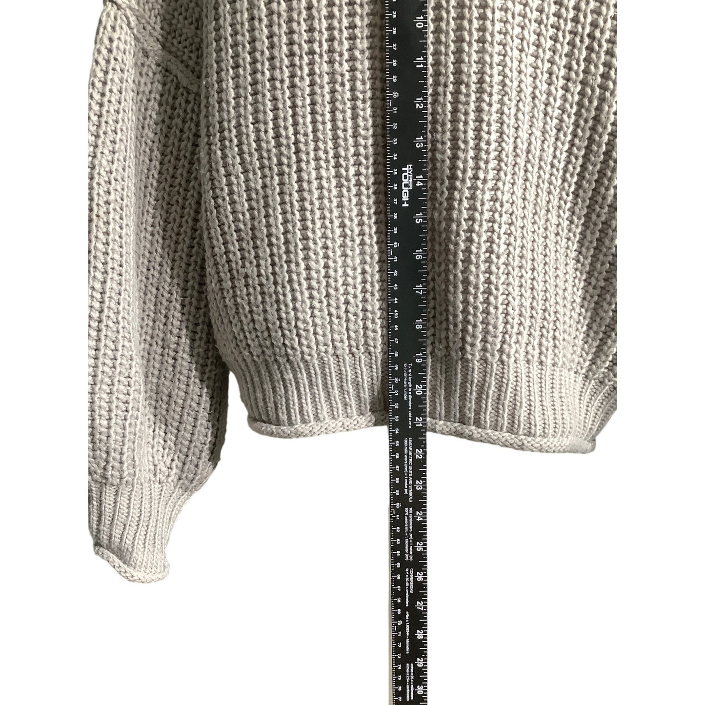 POL Light Gray Chunky Knit Sweater Women’s Size Small — Oversized, Cozy, Boho