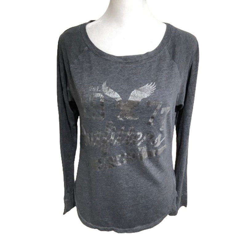 Vintage American Eagle Grey Long Sleeve Top Size S - Grunge, Retro, Casual