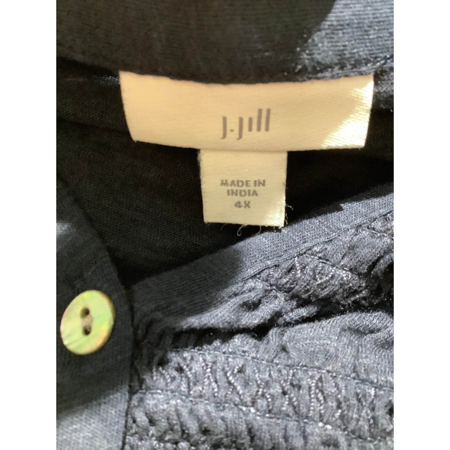 J. Jill Cardigan, Navy Blue, Women’s 4X — Button Front, Lightweight, V-Neck