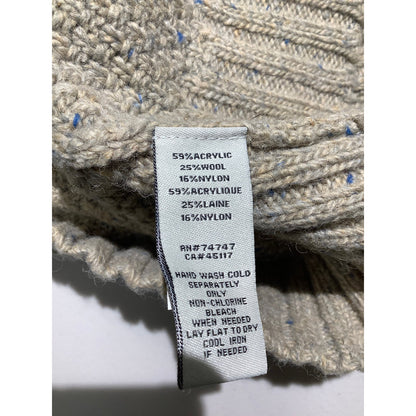 Bob Timberlake Men's M Beige Vintage Wool Blend Heavy Knit Henley